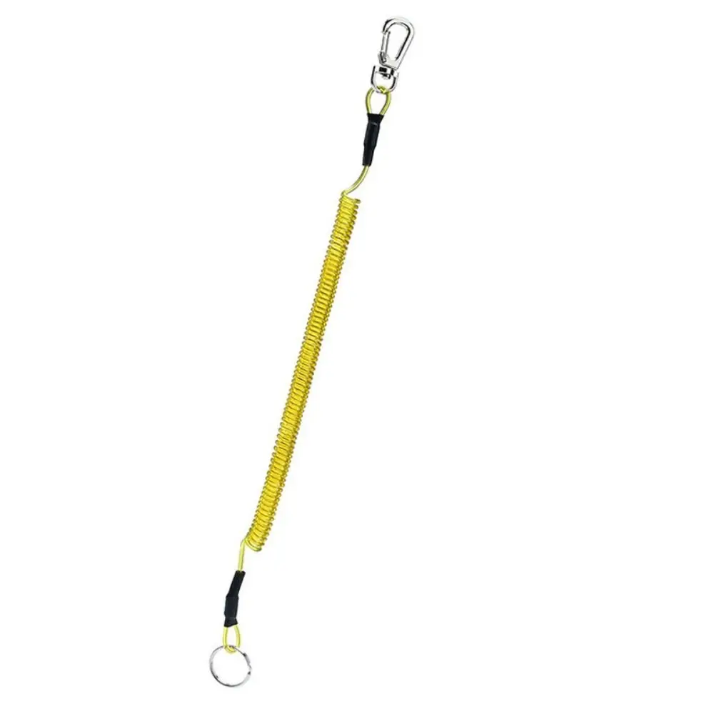 

Outdoor Key Cord Key Chain Clasp Spiral Keychain Stretch Fishing Tools Spiral Coiled Lanyard Spring Elastic Rope Safety Rope