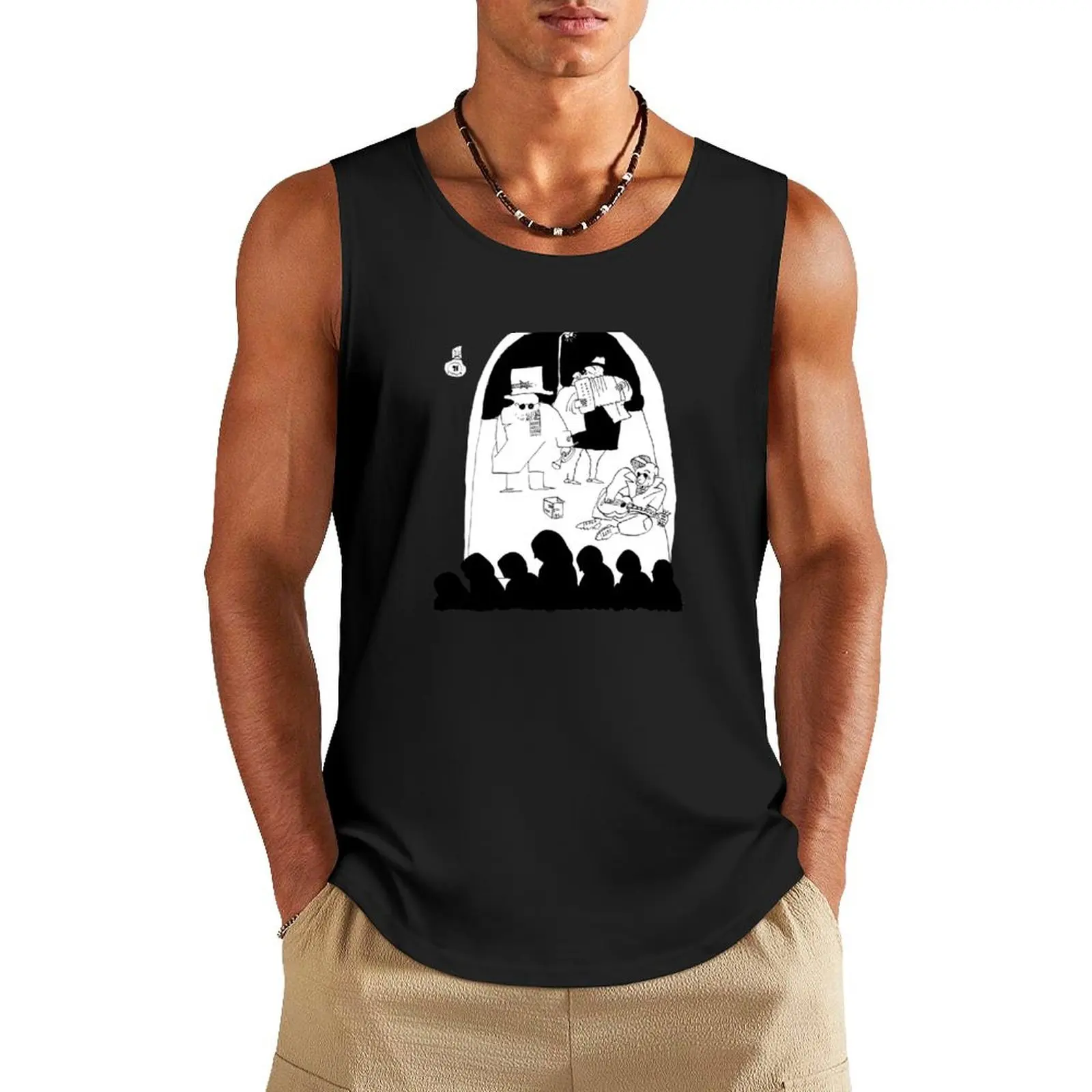 Retro Street Musicians Tank Top bodybuilding men t-shirts for men