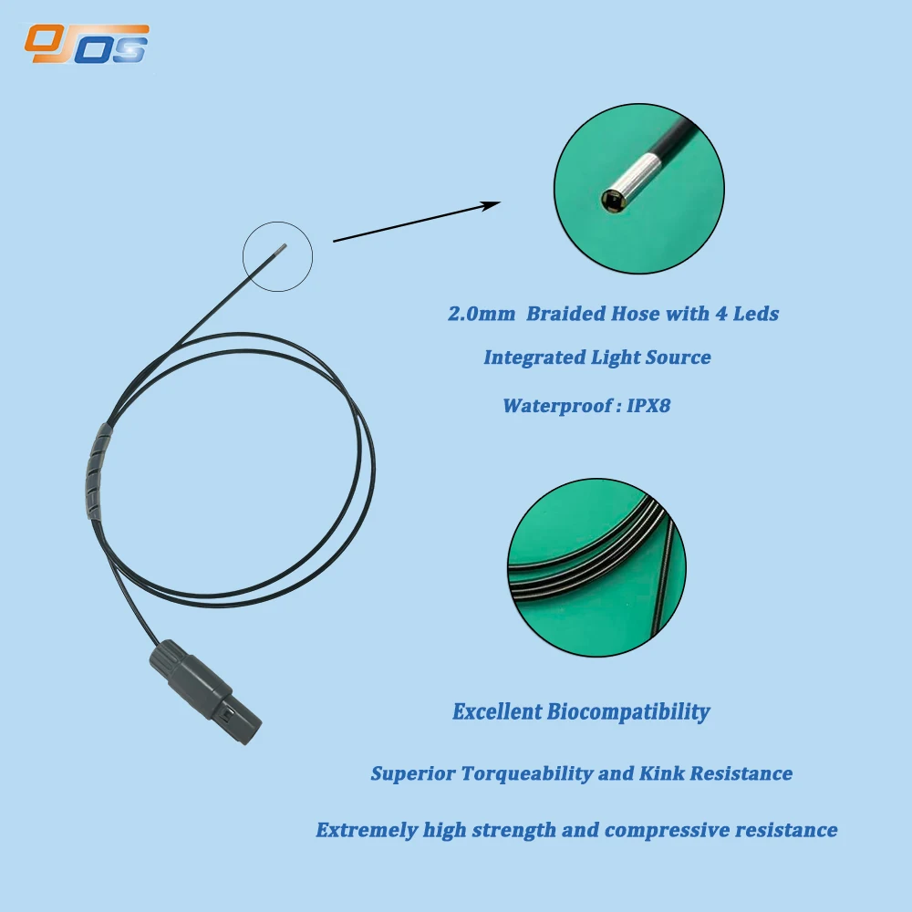 Flexible Braided Tube Module 2.0mm OD with OVM6946 Camera 400x400 High Torque Resistance Micro Imaging Solution for Robotics