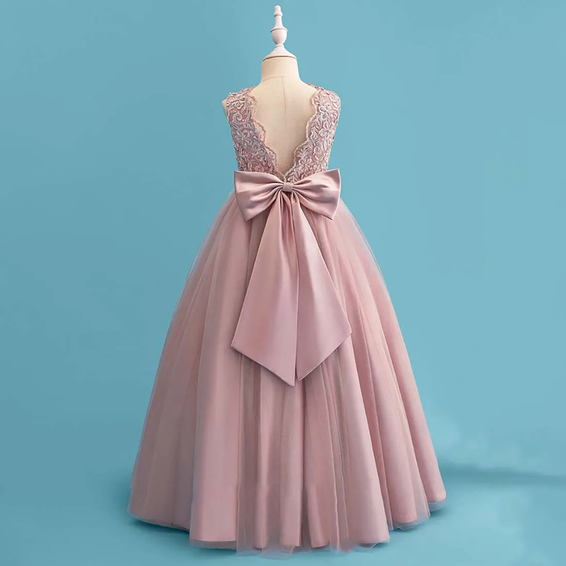 YZYmanualroom-Robe de demoiselle d'honneur, robe de Rhprincesse, scoop, longueur au sol, dentelle, satin, tulle, boutique de remise des diplômes, robe de soirée longue