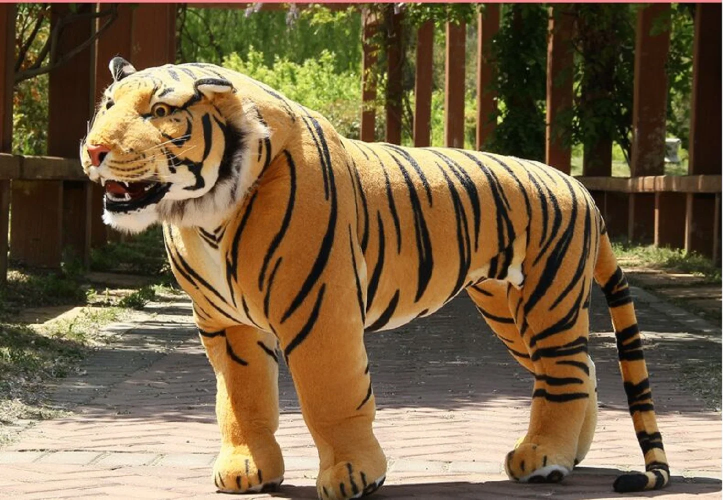 

big plush tiger toy simulation yellow standing tiger doll birthday gift about 90x70cm 2995