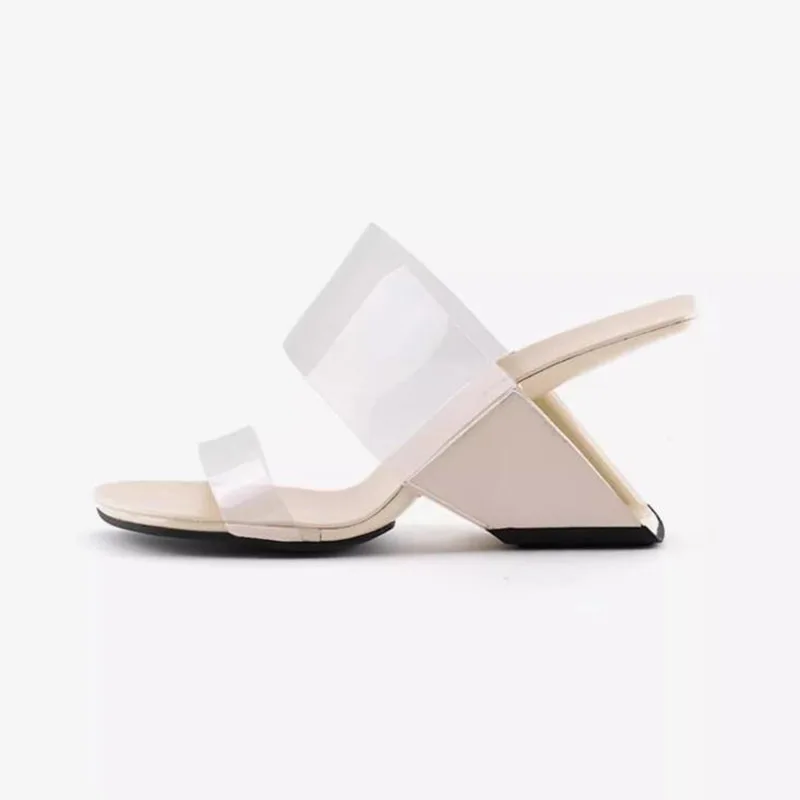 Phoentin Design Women PVC transparent Slippers 2023 summer New Sandals wedge hollow high Heels Fashion Shoes size 41 FT2705