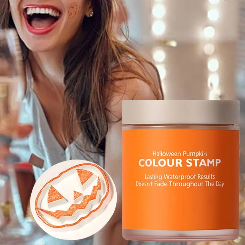 Stempel labu Halloween, cap sementara riasan Halloween cepat kering tahan air Matte untuk perlengkapan pesta Halloween