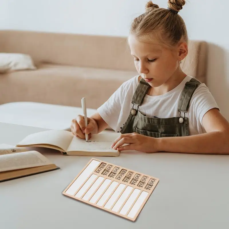 Blank Wooden Chore Chart para Crianças, Checklist Board Multifuncional para Estudantes, Kids' Router, Ferramenta de Planejamento