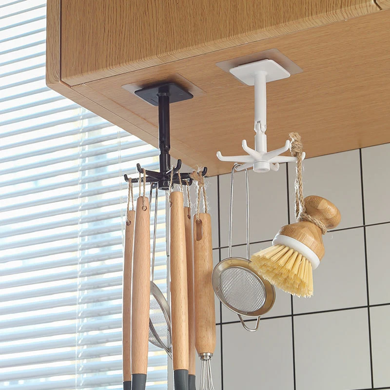 Kitchen Hook Multi-Purpose Hooks 360 Degrees Rotated Rotatable Rack For Organizer And Storage Spoon Hanger For Kitchen Gadgets