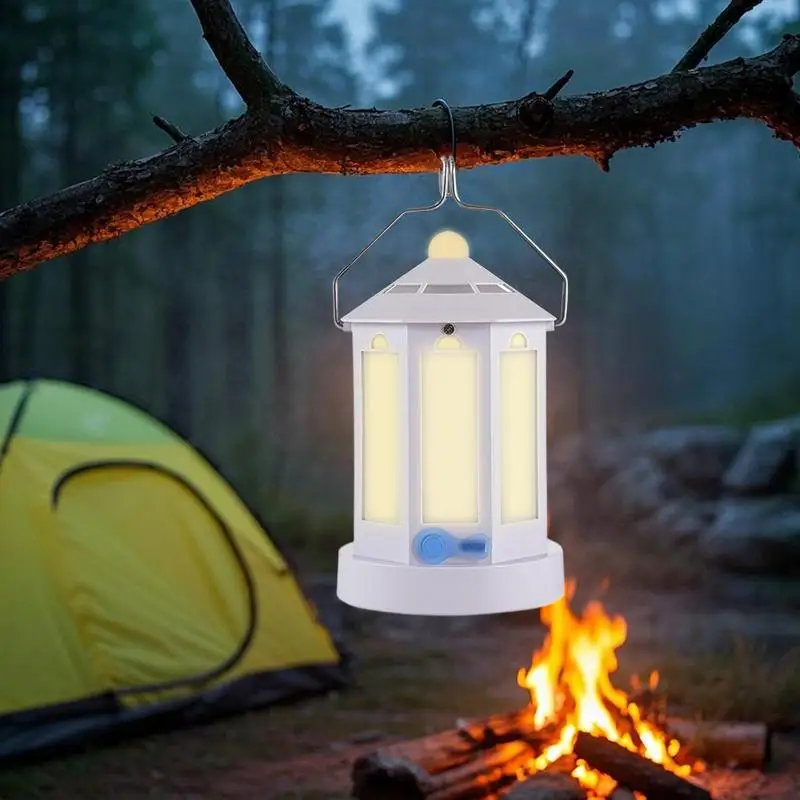 Lampe de Camping pour tente, lanterne LED rétro Portable, batterie de grande capacité, équipement d'extérieur pour course à pied, lecture, alpinisme