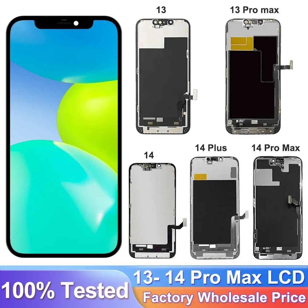 For iPhone 12Pro Max 12Mini Lcd Display For 13 Pro Max 13mini 13 14Pro 14 Pro Max True Tone Touch Screen Assembly