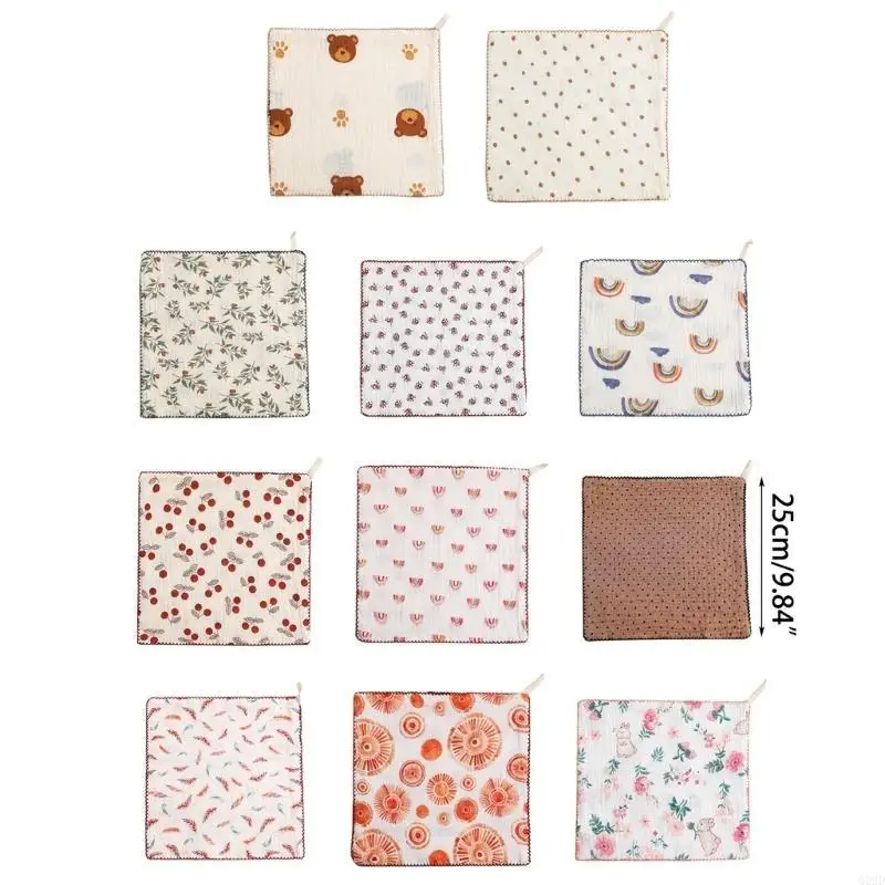 Muslin Q22D Baby Washoth Natural Algody Infant Bath Bath Toall Soft Face Toilel Regalo Baby Baby Baby Shower 10x10 pulgadas