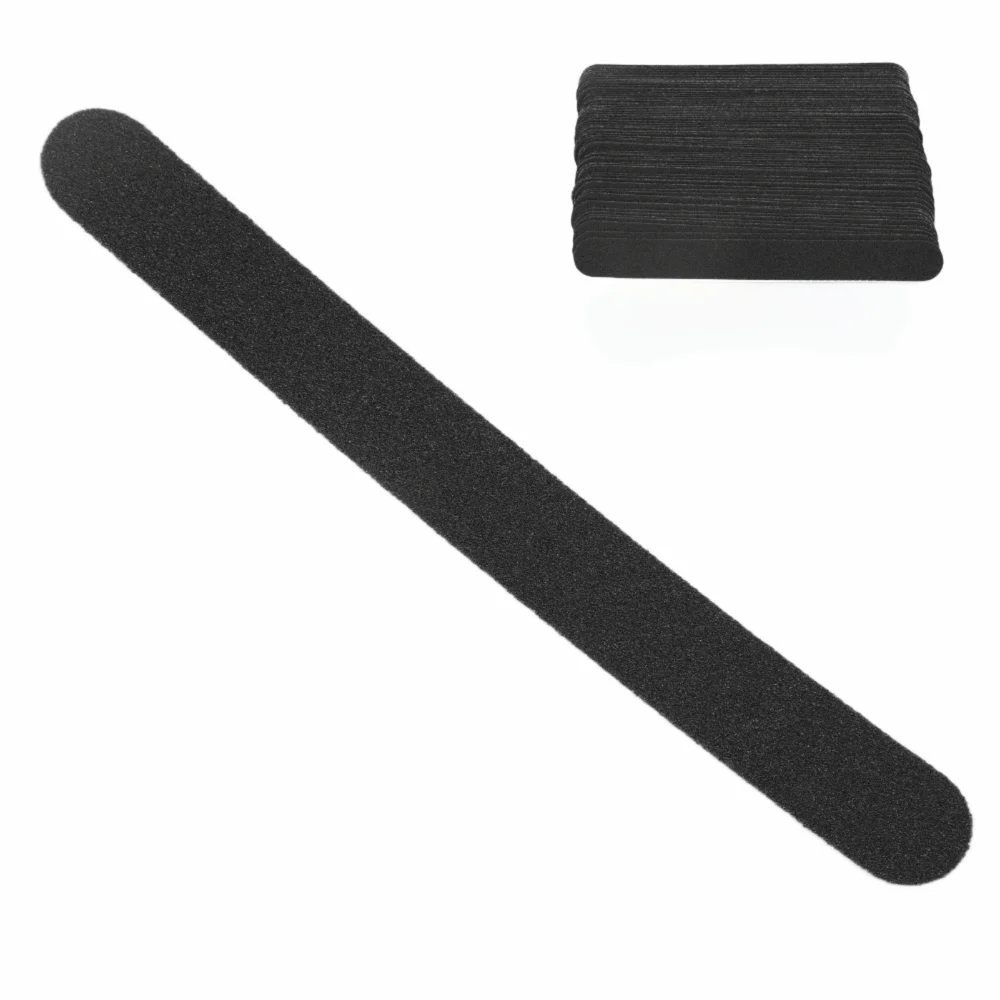 100pcs Reusable Base Plate Replacement Nail File Strip Black Sand Surface Replacement Nail File Strip Kit Nail File Strips