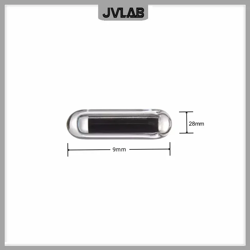 Alto Borosilicato Vidro Shell Magnetic Agitador Barras, Spin Spinner, Rotor, Forma do Cilindro, 9x28mm, 1 Par