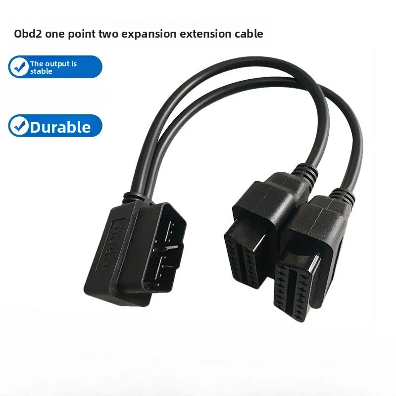 Cabo de extensão obdii 16 pinos macho para 2 fêmea conversor adaptador obd2 divisor de cabo de diagnóstico para scanner de ferramenta de diagnóstico automático