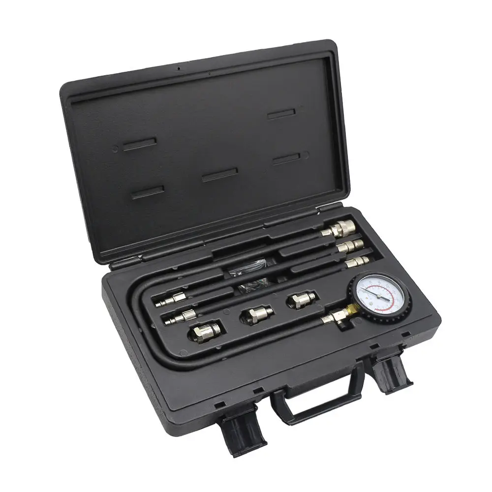 

OEM 9-Piece Automotive Compression Tester Adapter Kit Accurate Dual Scale Pressure Gauge Engine Cylinder Leak Diagnostic Tools