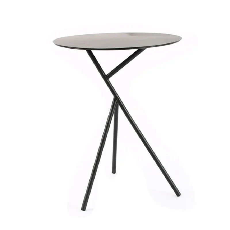 

Creative Nordic Wrought Iron Coffee Desk Small Apartment Home Balcony Round Table Residence Living Room Sofa Corner