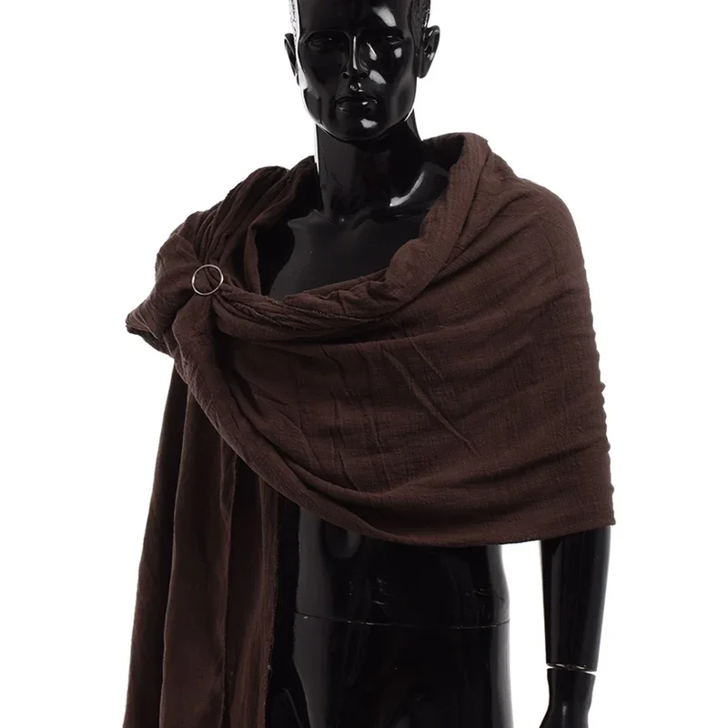 Men medieval scarf Hood Brown black blue wrap cloak primitive neckerchief sjaal Middle Ages Mittelalter shoulder cowl