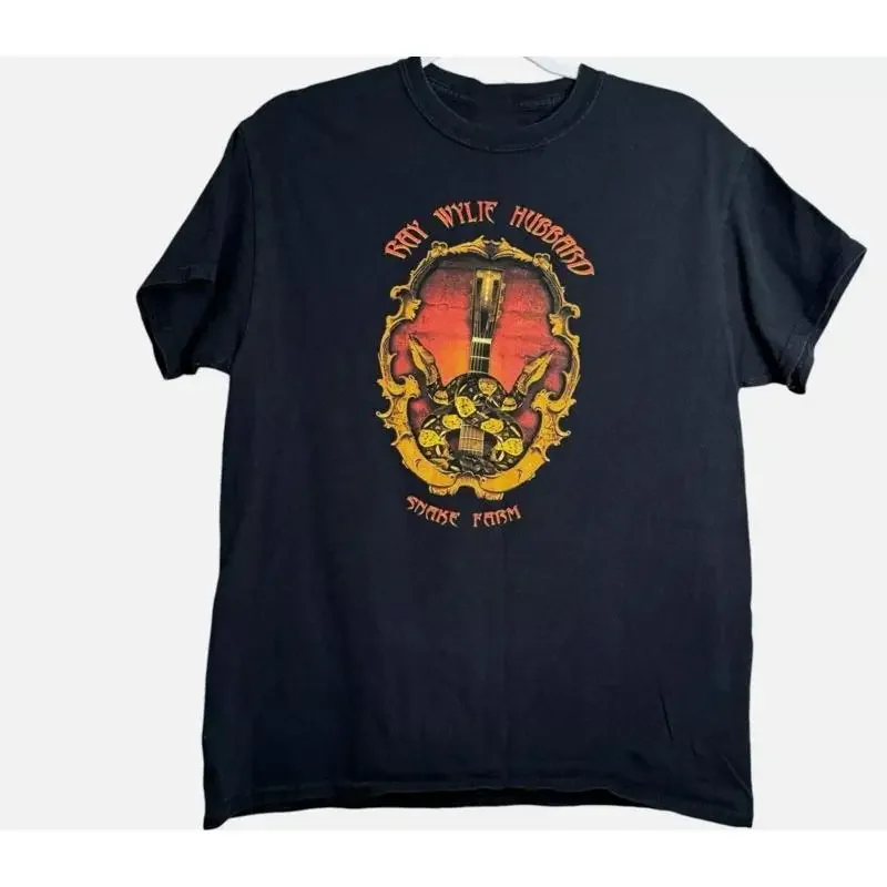 Vtg Ray Wylie Hubbard Heavy Cotton Black All Size T Shirt For Men