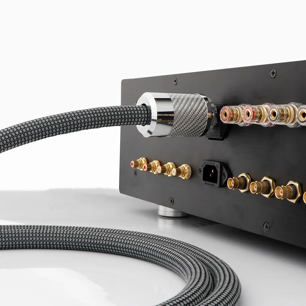 Kabel Daya Rhodium Serat Karbon Premium |   Pelindung Hi-End OFC |   Steker US/EU/AU untuk Peningkatan DAC/AMP/Meja Putar