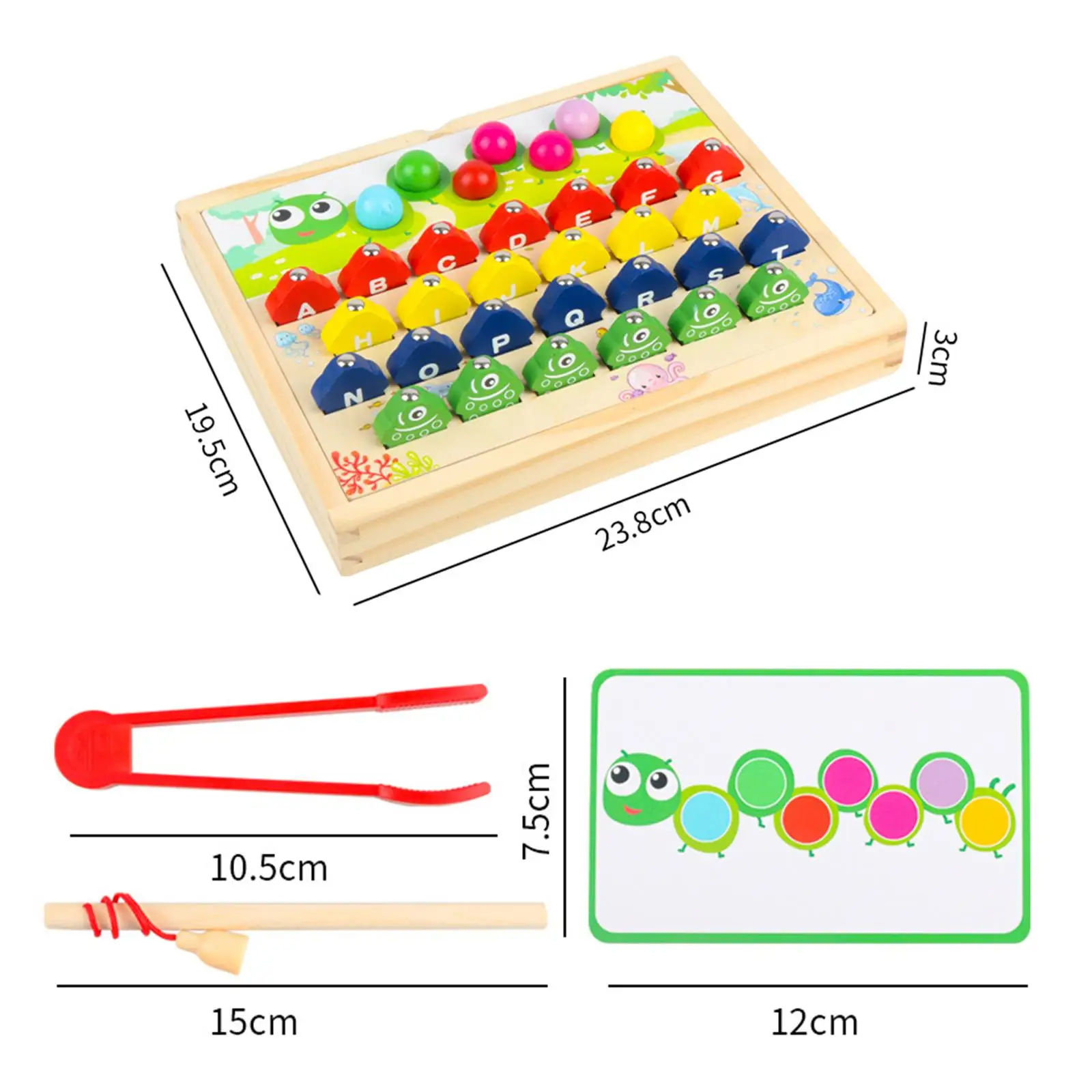 자석 나무 낚시 게임 가족 게임 유치원 선물, ABC 알파벳 색상 정렬 퍼즐, 몬테소리 문자 인식, 어린이용