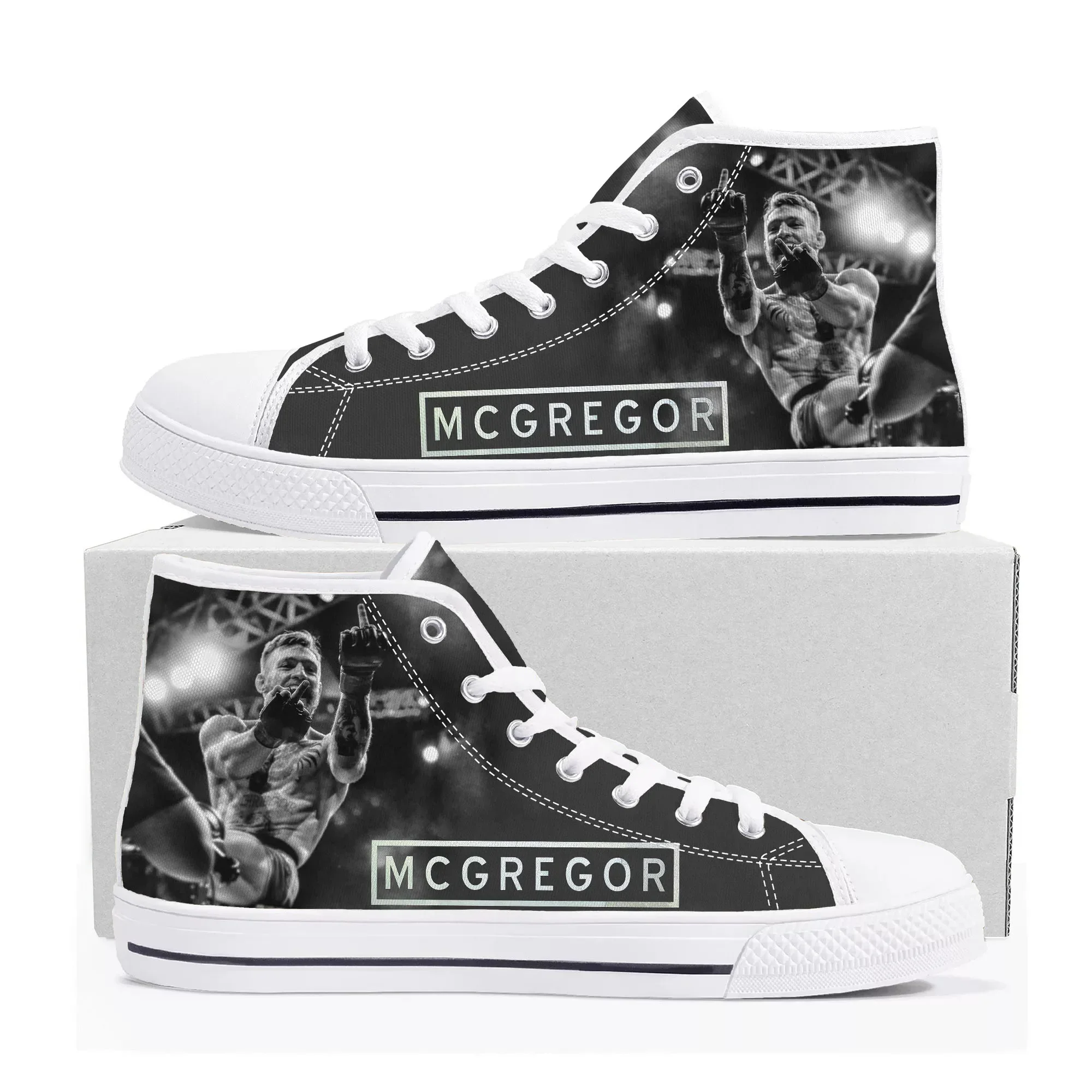 

Conor McGregor Notorious Men Fans High Top Sneakers Mens Womens Teenager Canvas Sneaker Casual Custom Made Shoes Customize Shoe