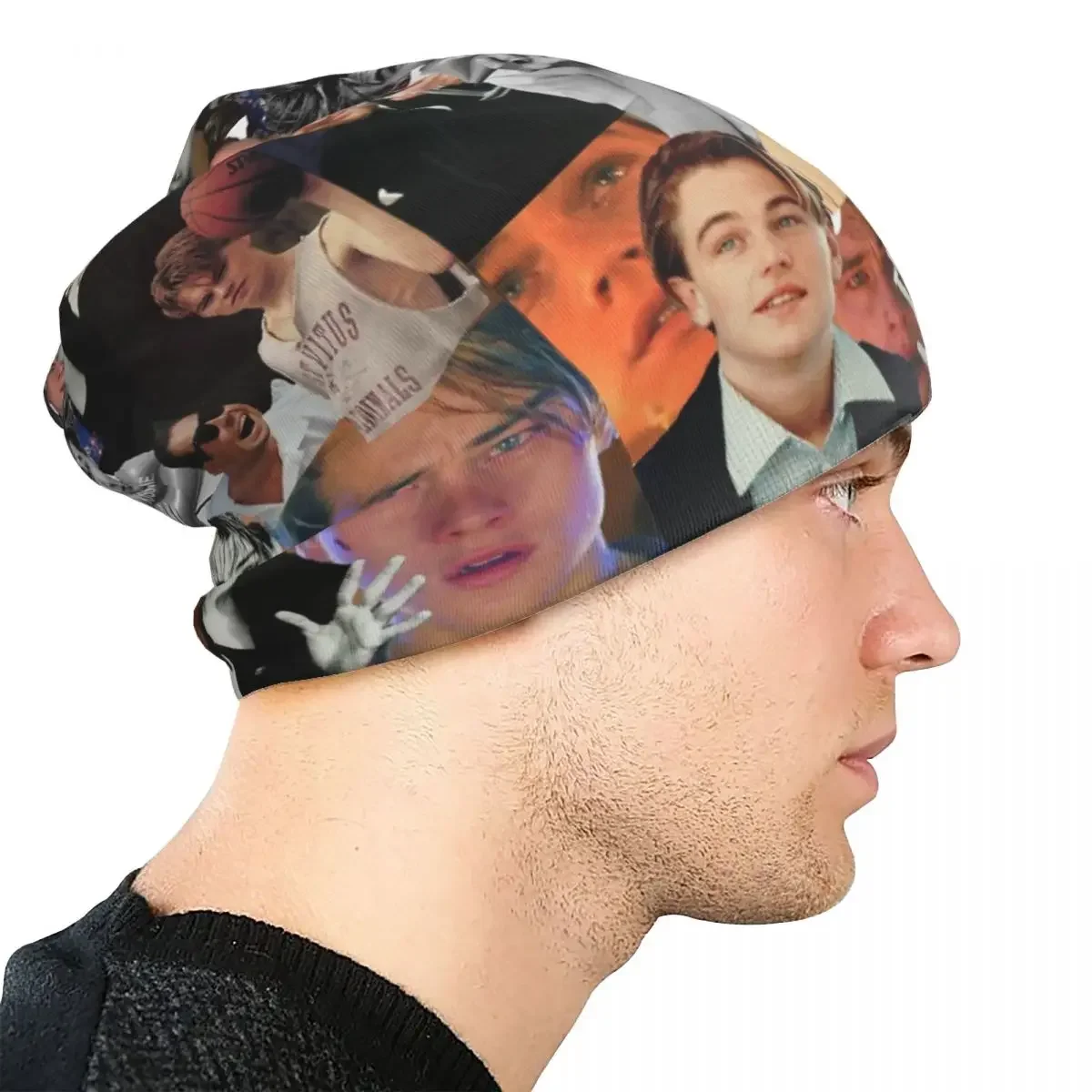 Leonardo Dicaprio Collage Skullies Titanic 90s Beanies Cap Men Windproof Warm Dual-use Bonnet Knitting Hats image 4