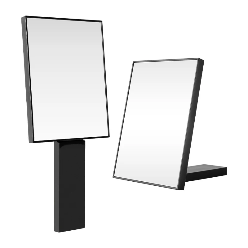 스탠드가 있는 휴대용 거울, 여행 및 가정용 휴대용 탁상 거울, 메이크업, 면도, 화장용 접이식 손잡이