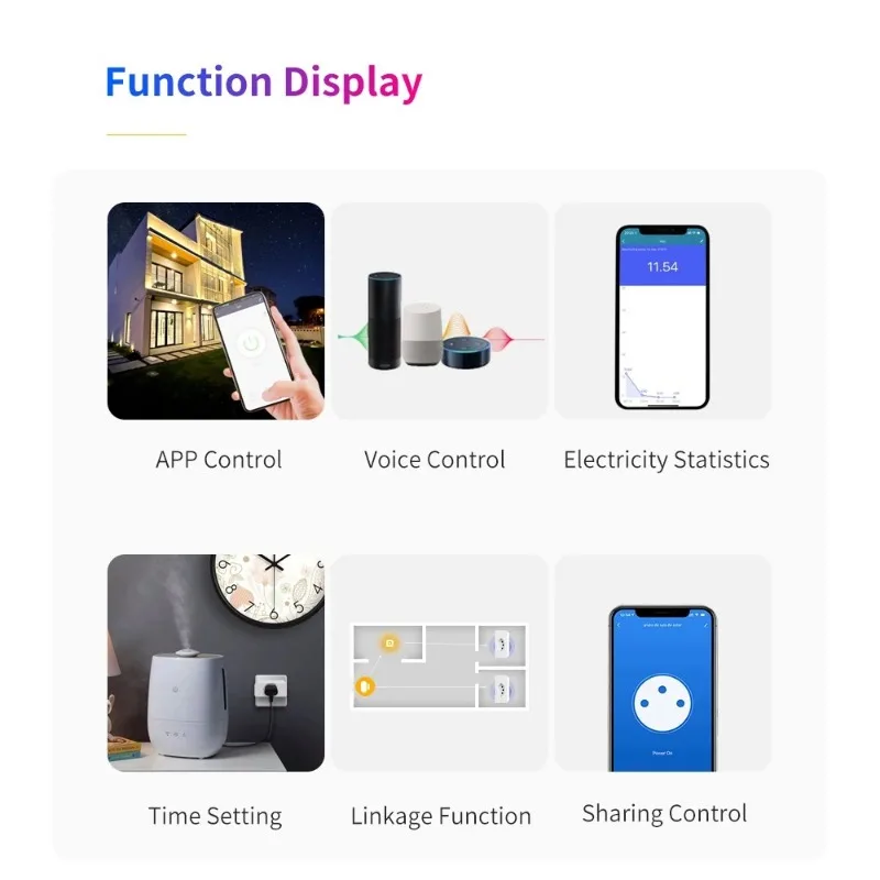 Tuya WiFi 16A Brazil Smart Plug Power Monitor Energy Electricity Consumption Monitoring APP Remote Control Computer TV Fan