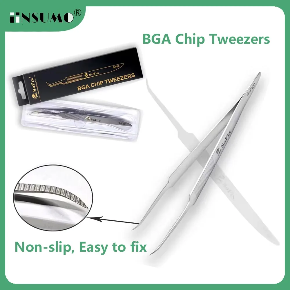 

Sofix S-F20 BGA Chip Tweezers Anti Magnetic Pliers Circuit Board Repair BGATemplate Placement Tweezers for Macbook Repair Tool