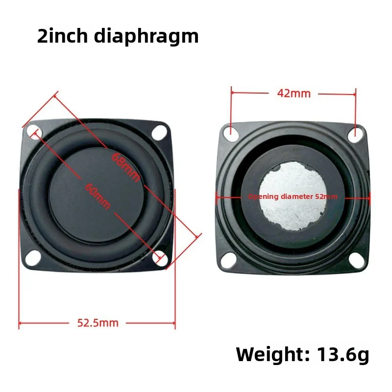 2 3 4 Inch Bass Radiator Passief Diafragma met Beugel Lage Frequentie Vibrator voor Speaker Subwoofer Upgrade 6 STUKS/SET