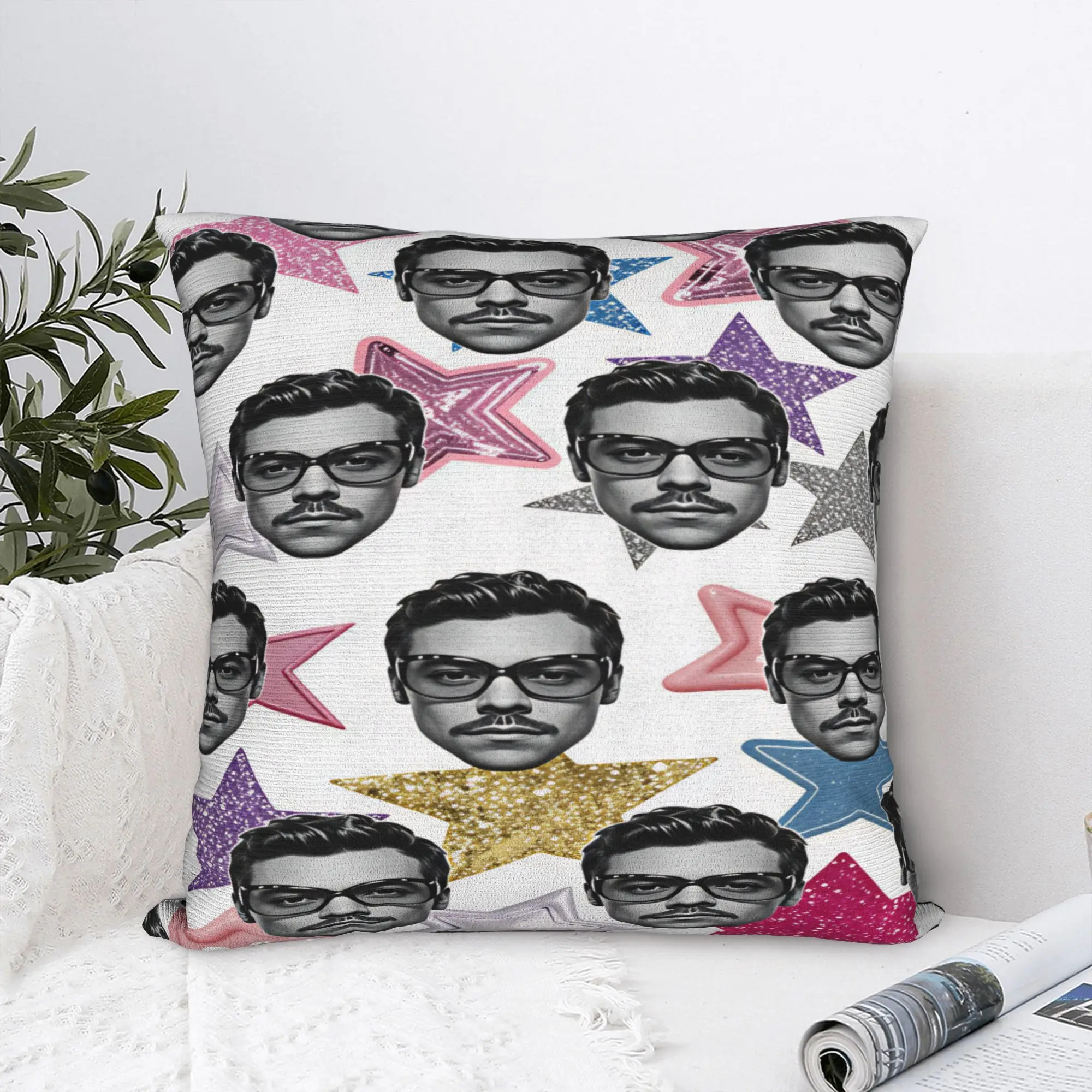 Pillow Cover Harrys S-Styles Kiss Al the Time  Vintage Pillow Case For Office Car Home Decor Pillowcases