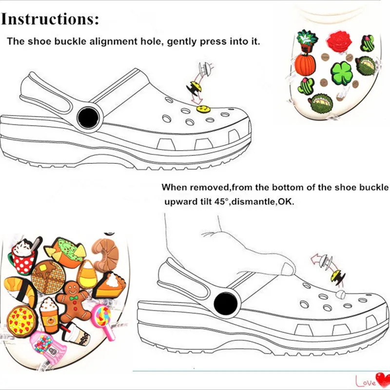 Modische Schuh-Charms mit Perlen, Schleifen und Blumen für Clogs, Niedliche Schuh-Accessoires als Dekoration und Geschenk für Mädchen – Detail 1