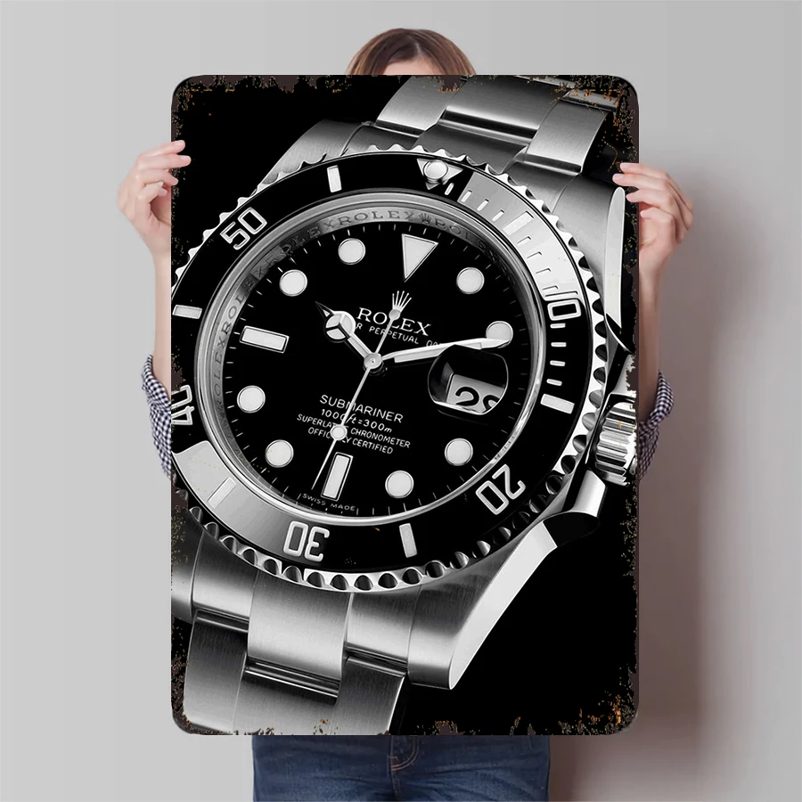 Vintage duikhorloge roestvrij staal metalen muur kunst decoratieve hangende voor woonkamer studie creatieve huisornament