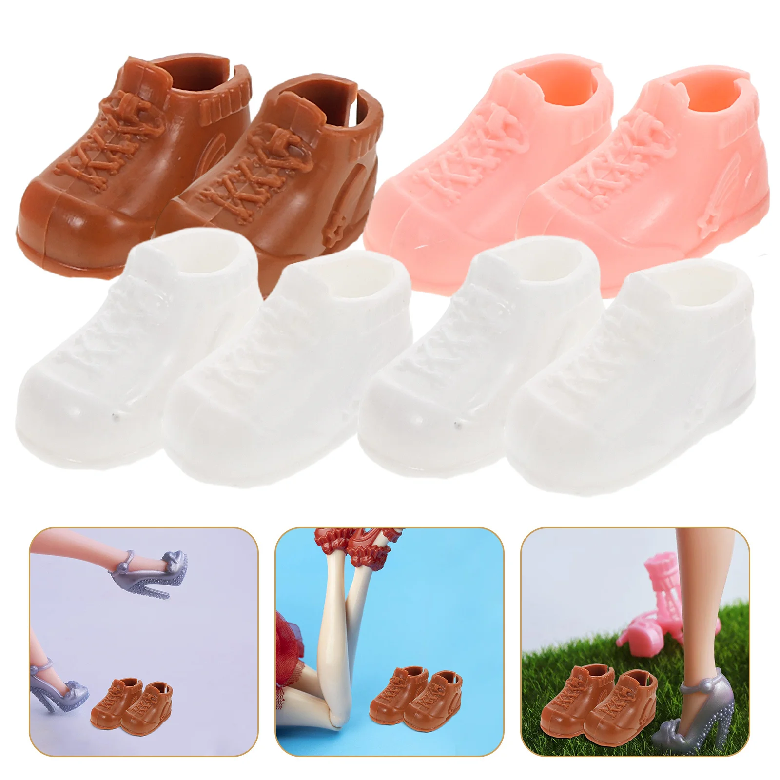 

12Pairs High Top Miniature Boots 17cm Simulation Shoes Sneakers Fit Bjd Ob11 Ymy 112 Scale Dollhouse Decor Miniature Shoes
