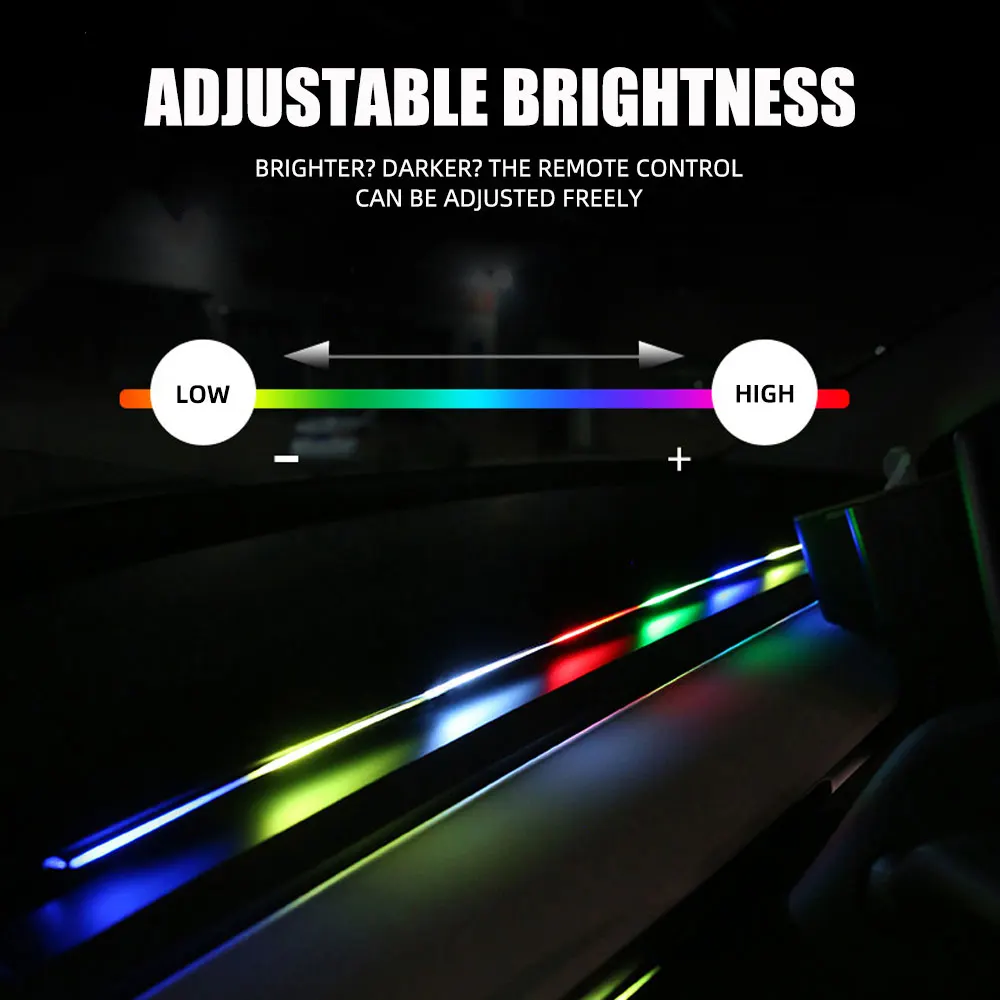 110/140 centimetri Luci Ambiente Per Auto Universale LED Sinfonia RGB Lampada Atmosfera USB APP A Distanza per Tesla Modello 3 YSX Acrilico retroilluminazione