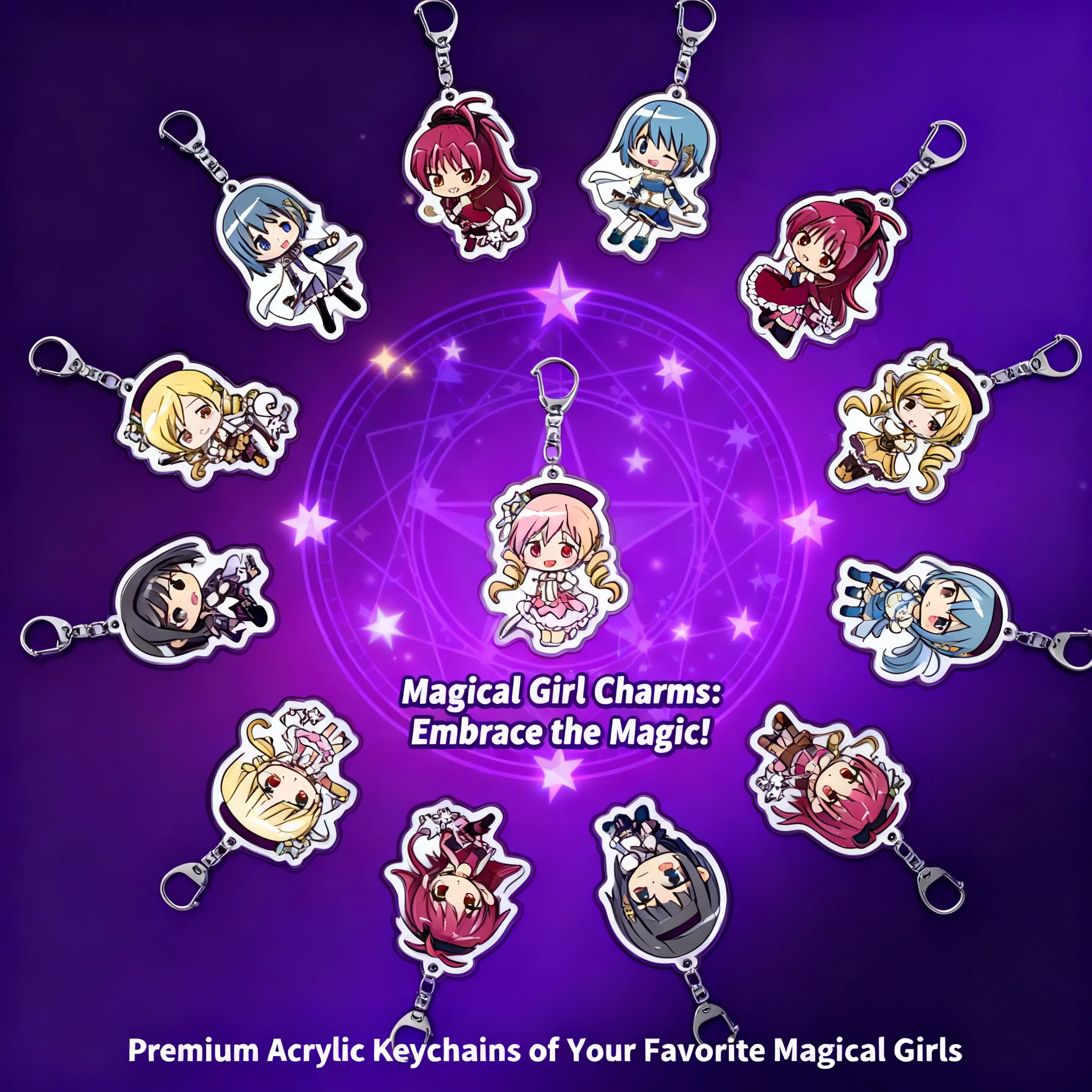 

Акриловый брелок «Волшебница Мадока Магика»: милый кулон, фигурка аниме, подарок для фанатов, косплей, кавайный декор