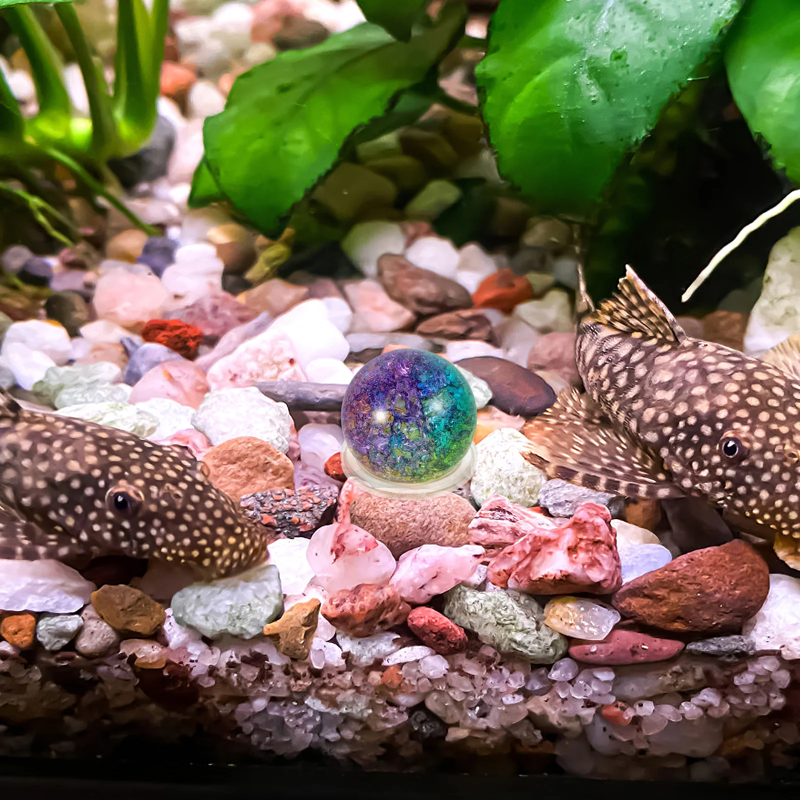 

1Set Glass Ball Decoration Ice Cracked Sphere Unique Centerpiece Bowl Ornament for Desktop Fountain Garden Planter Multipurpose