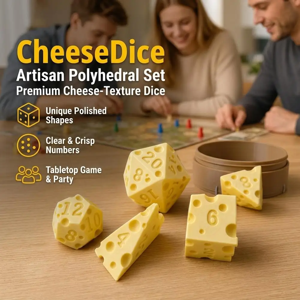 Creative Irregular Cheese Dice With Box Portable D4 D20 Set Dice For Adult Family Gathering Party Props Board Game