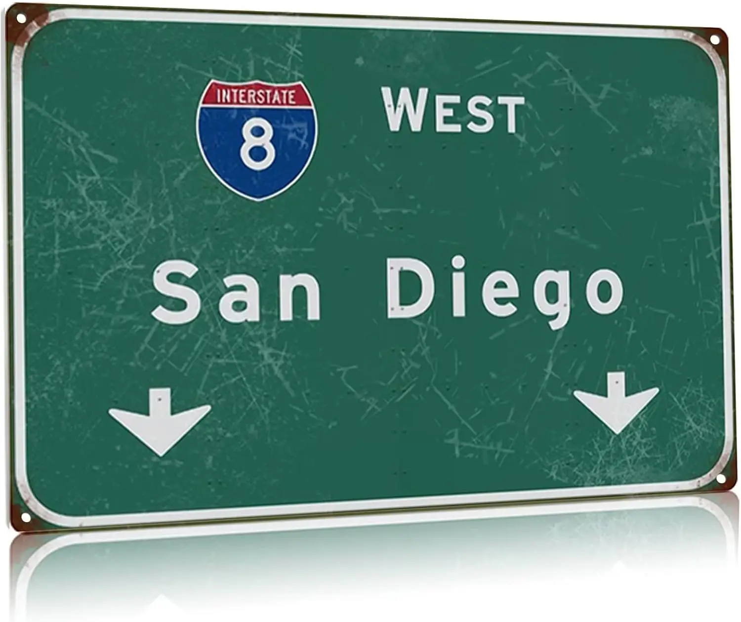 Metal Tin Signs San Diego Intercontinental 8 Highway Sign Street Airport Highway Signage West Direction Signs Club Restaurant Ba