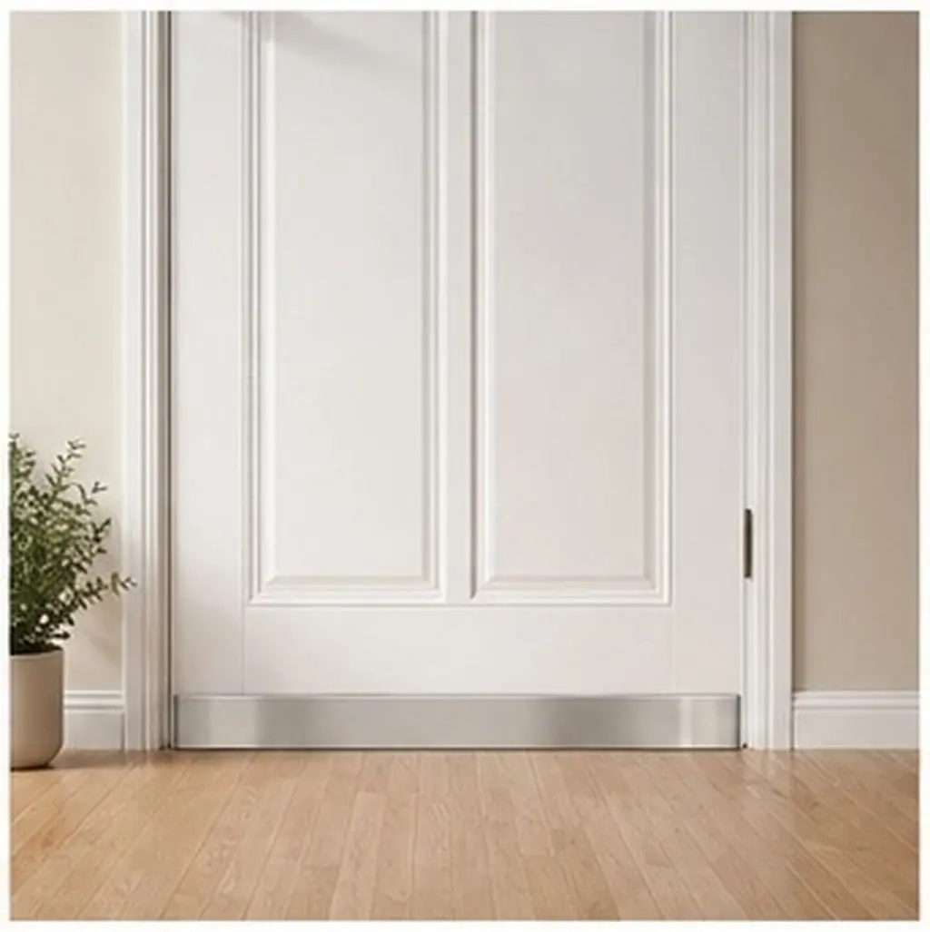 Stainless Steel Self Adhesive Door Kick Plate Peel Stick 39.37 X 3.94 Interior Door Bottom Guard Dust Protector