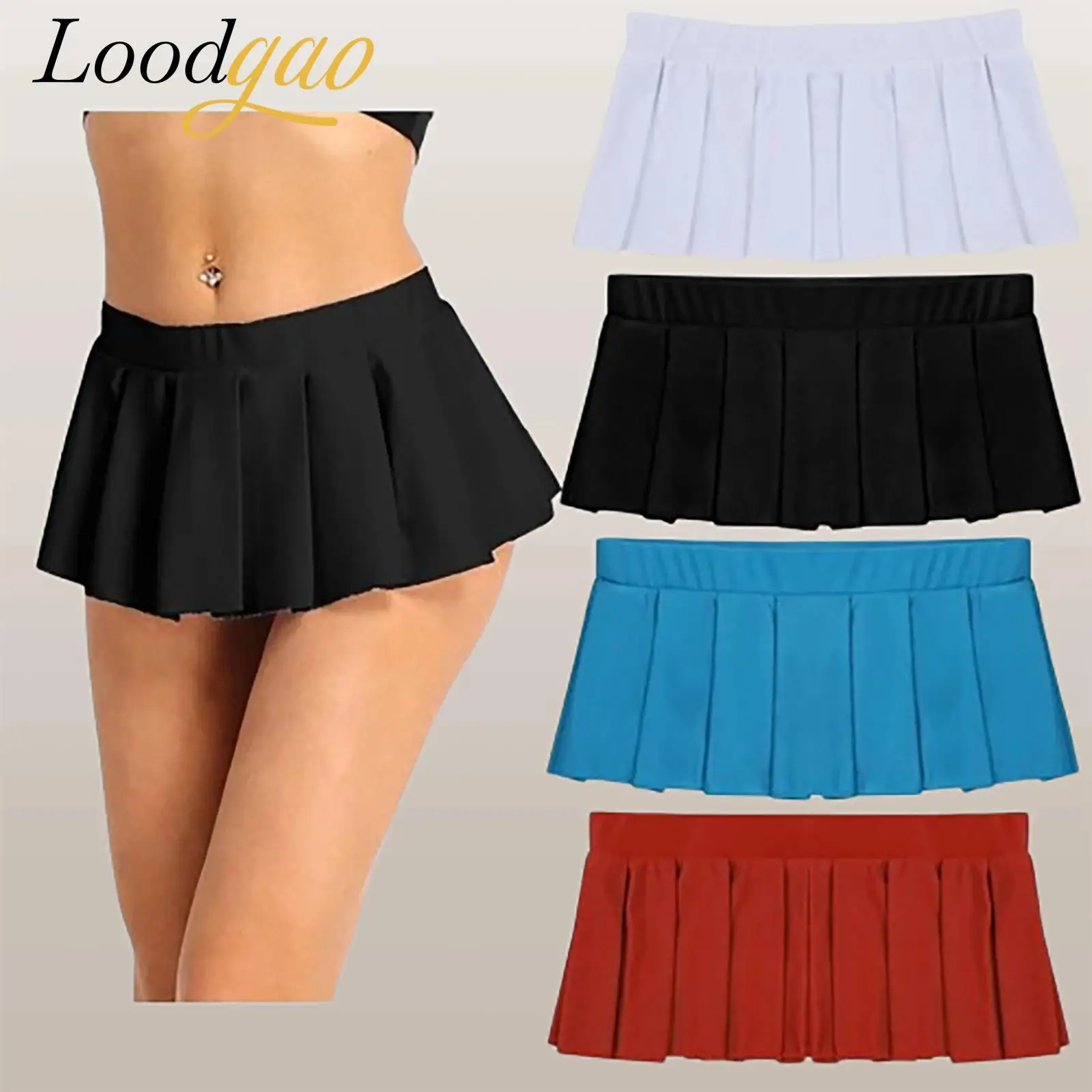 

Mini Skirt Women Low Rise Skirts Pleated Pole Dance Wear Sexy Lingerie Skirts Miniskirts School Girl Summer Femme Club Costume