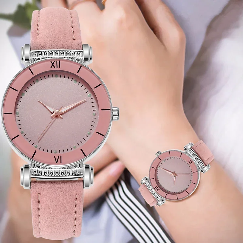 New Luminous Matte Belt Quartz Watch Women Light Luxury Quartz Wristwatches Female Elegant Solid Color Watches Calvin klein