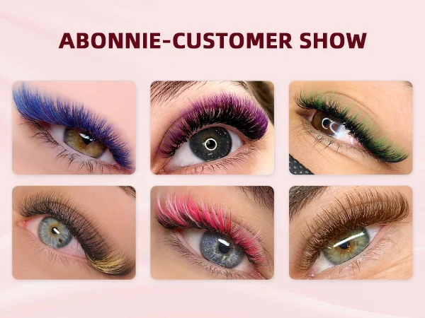 32 Reihen Lila Farbe Klassische Wimpernverlängerungen Flauschige Wimpern Gemischte Tablett Volumen Wimpern Abonnie Lash – Detail 6