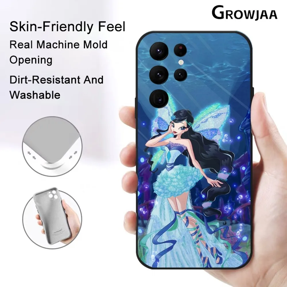 Girl W-Winx Clubs Hot Phone Case For Samsung Galaxy S25 S24 S22 S23 Ultra S21 S20 Plus 5G Protective Silicone Funda