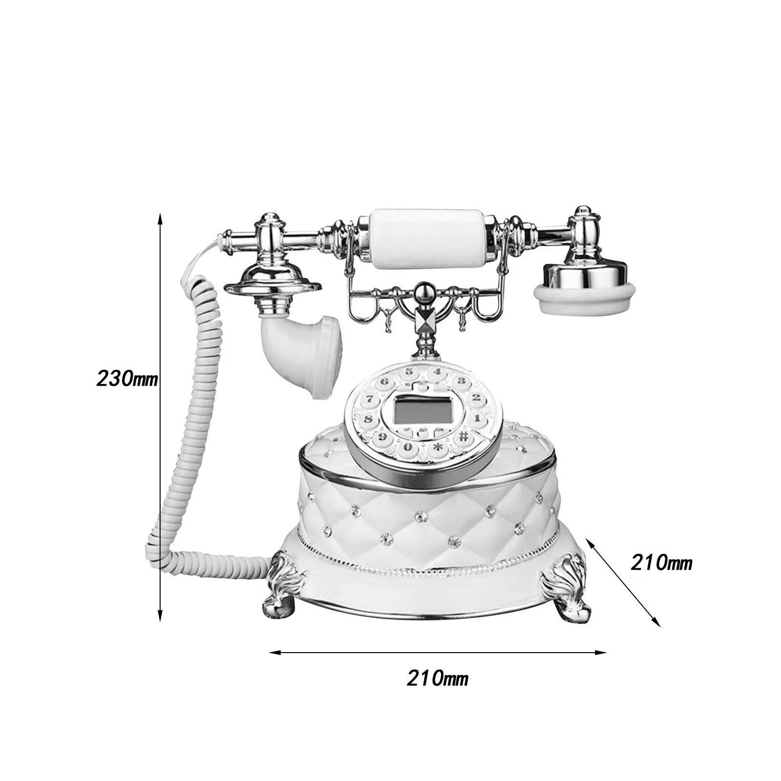 

Retro Landline Telephone Corded Dial Phone, Old Fashioned Vintage Dial Button Phone, Tabletop Ornament for Living Room