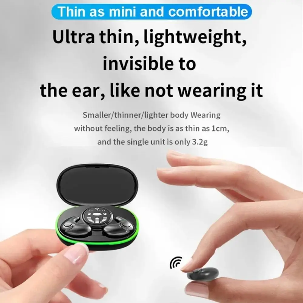 

Sleep Earbuds Wireless Bluetooth Headphones IPX5 Waterproof V 5.3 Invisible Bluetooth Ear Buds Snug To Ear Sleep Wearable