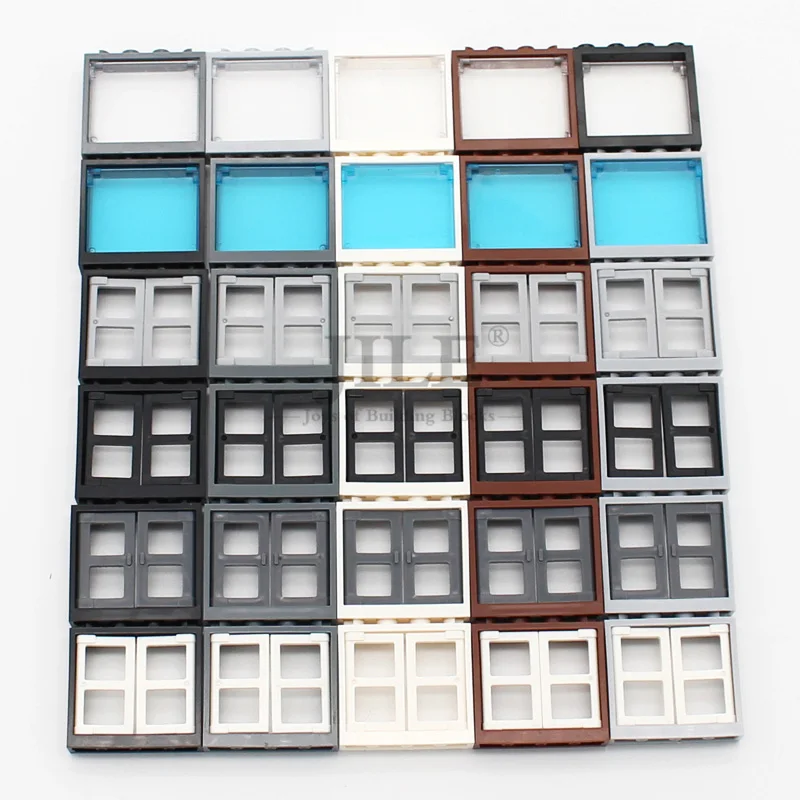 MOC 1x4x3 Window with Pane Glass Compatible 60594 60603 60608 Creative City Street View Building Blocks Bricks Decorate Toys