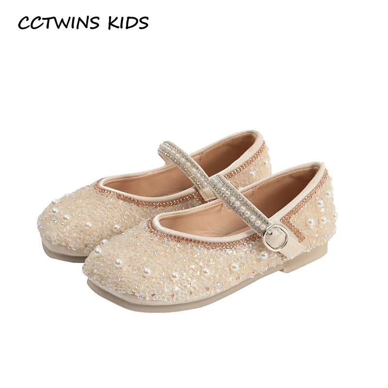 Girls Princess Shoes 2023 Spring Fashion Mary Jane Dress Dance Baby Kids Sandals Ballet Brand Glitter Pearl Pink Soft Sole Flats