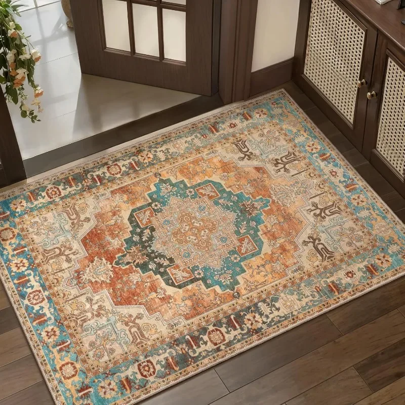 Ethnic Style Small Carpet Bohemian Retro Style Living Room Decoration Bedroom Bathroom Kitchen Entrance Door Mat Household Rug