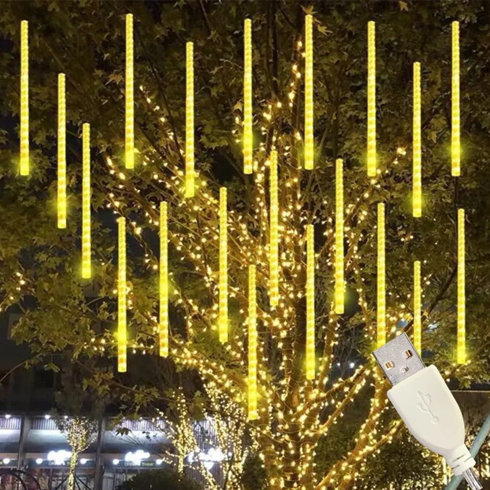 

8 Tubes Meteor Shower Rain Lights USB LED Lights Decor Lights Garden Wedding Party Decorations Ramadan Home Decor 30/50CM