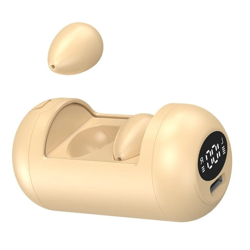 ABKI-New Mini Sleep In Ear Style Bluetooth Headphone Comfortable Wear Bluetooth Translation Earphone Power Display