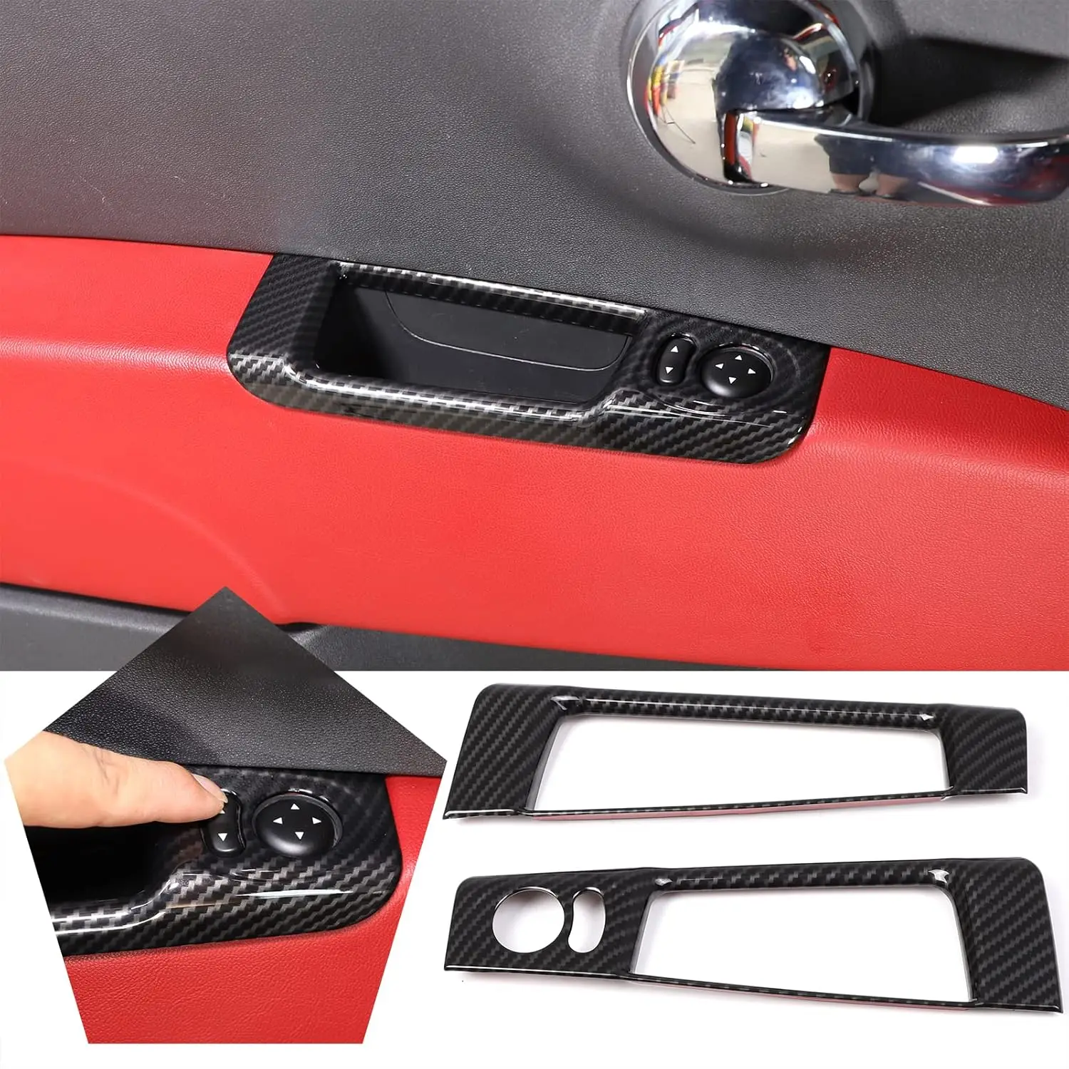 

Декоративная накладка на кнопку регулировки зеркала заднего вида для Fiat 500 Abarth 595 2010-2022, карбон, LHD, ABS