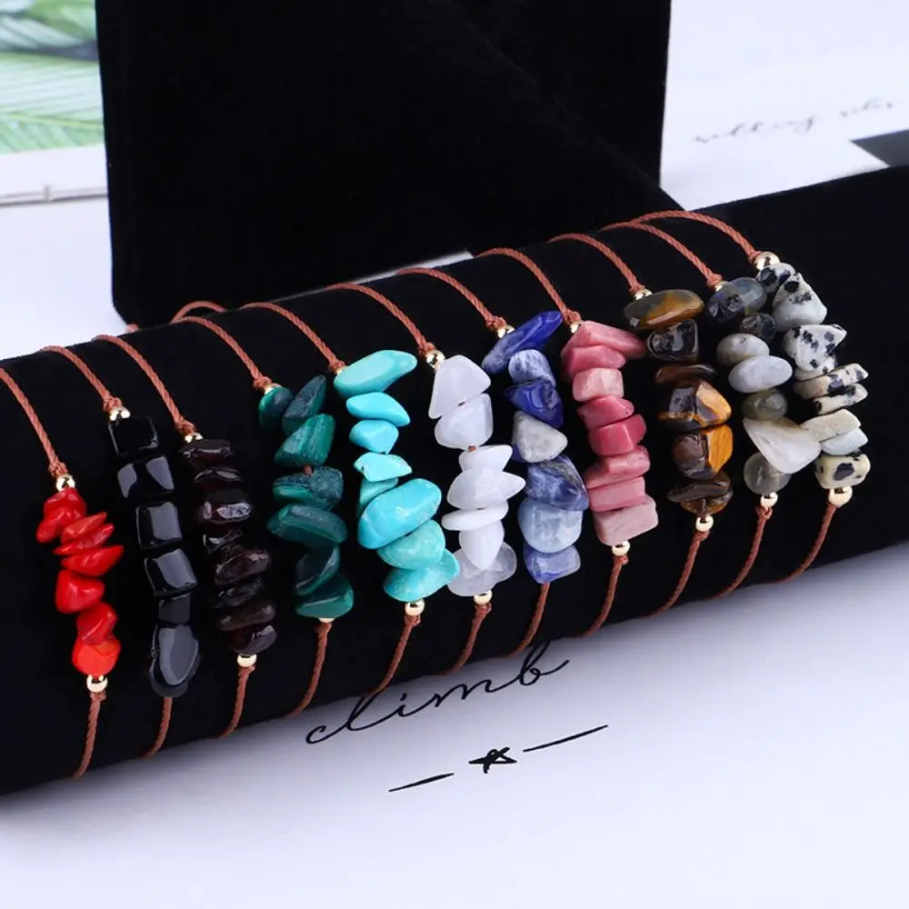 Woven Rope Natural Stone Fluorite Beach Body Jewelry Women Jewelry Accessories Crystal Gravel Bracelets Bohemia Bracelet